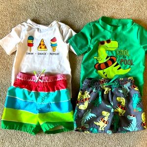 12 month swim set, trunks and rash guard/swim shirt